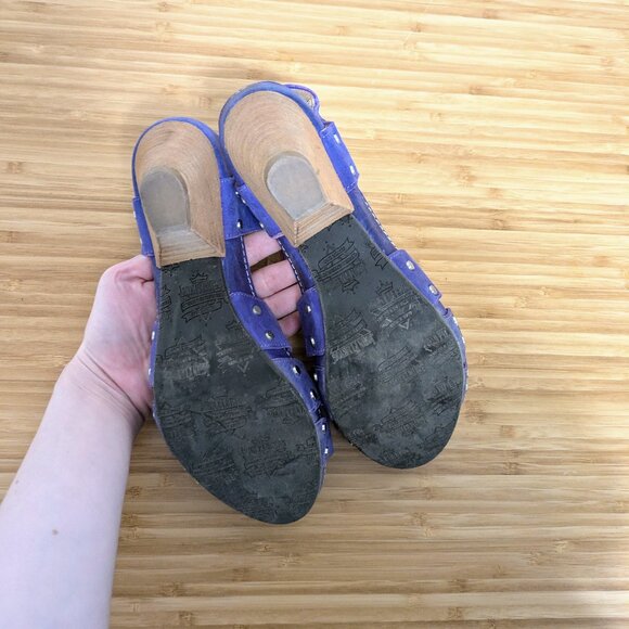 Fluevog Joni Sandals – Purple & Green Retro Heels, Worn Once - Picture 3 of 5